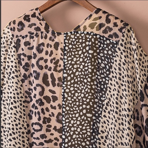 #27 Plus Size Leopard & Animal Print Ruffle Kimono/Duster * - Picture 4 of 11